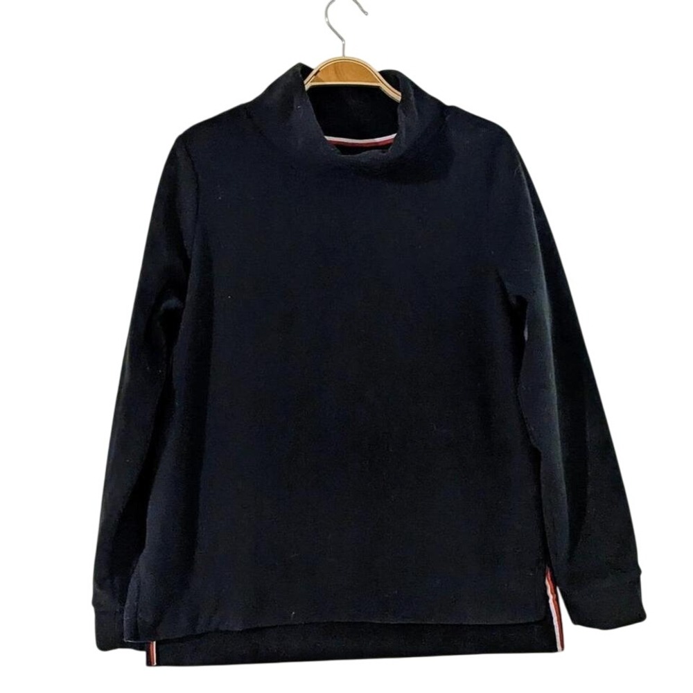 Black Mock Neck Long Sleeve Pullover Cozy Comfy Casual Everyday Top
